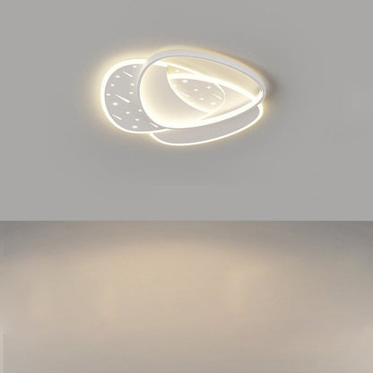 Modern Minimalist Oval Round Square Rectangle Stacking Acrylic Aluminum Iron LED Flush Mount Ceiling Light For Living Room