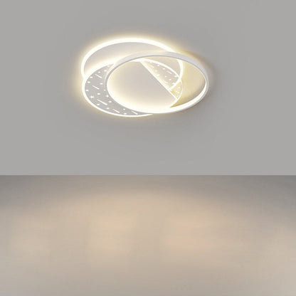 Modern Minimalist Oval Round Square Rectangle Stacking Acrylic Aluminum Iron LED Flush Mount Ceiling Light For Living Room