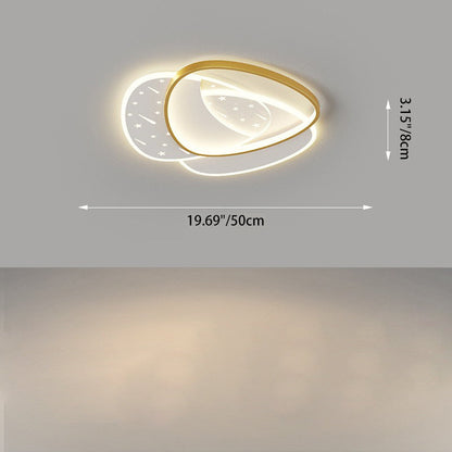 Modern Minimalist Oval Round Square Rectangle Stacking Acrylic Aluminum Iron LED Flush Mount Ceiling Light For Living Room