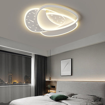 Modern Minimalist Oval Round Square Rectangle Stacking Acrylic Aluminum Iron LED Flush Mount Ceiling Light For Living Room