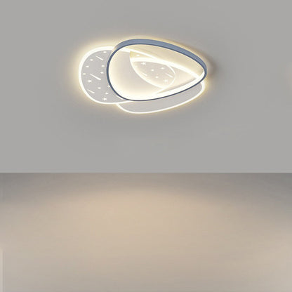 Modern Minimalist Oval Round Square Rectangle Stacking Acrylic Aluminum Iron LED Flush Mount Ceiling Light For Living Room