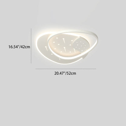 Modern Minimalist Pebble Round Square Silicone Acrylic Iron LED Flush Mount Ceiling Light For Living Room
