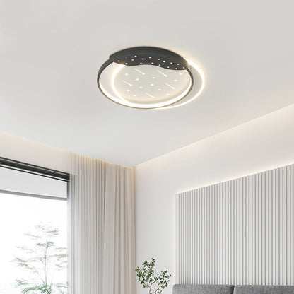 Modern Minimalist Pebble Round Square Silicone Acrylic Iron LED Flush Mount Ceiling Light For Living Room