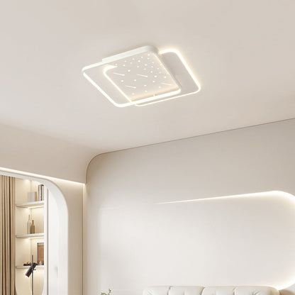 Modern Minimalist Pebble Round Square Silicone Acrylic Iron LED Flush Mount Ceiling Light For Living Room