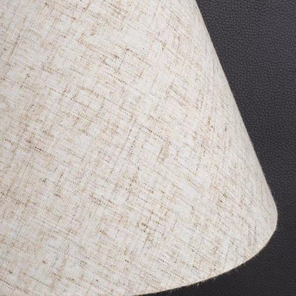 Traditional Vintage Scalloped Round Fabric PVC Iron 1-Light Table Lamp For Living Room
