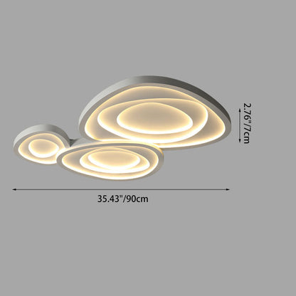 Modern Simplicity Triangle Rose Cream Acrylic Iron LED Flush Mount Ceiling Light For Living Room