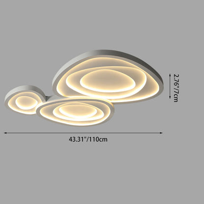 Modern Simplicity Triangle Rose Cream Acrylic Iron LED Flush Mount Ceiling Light For Living Room