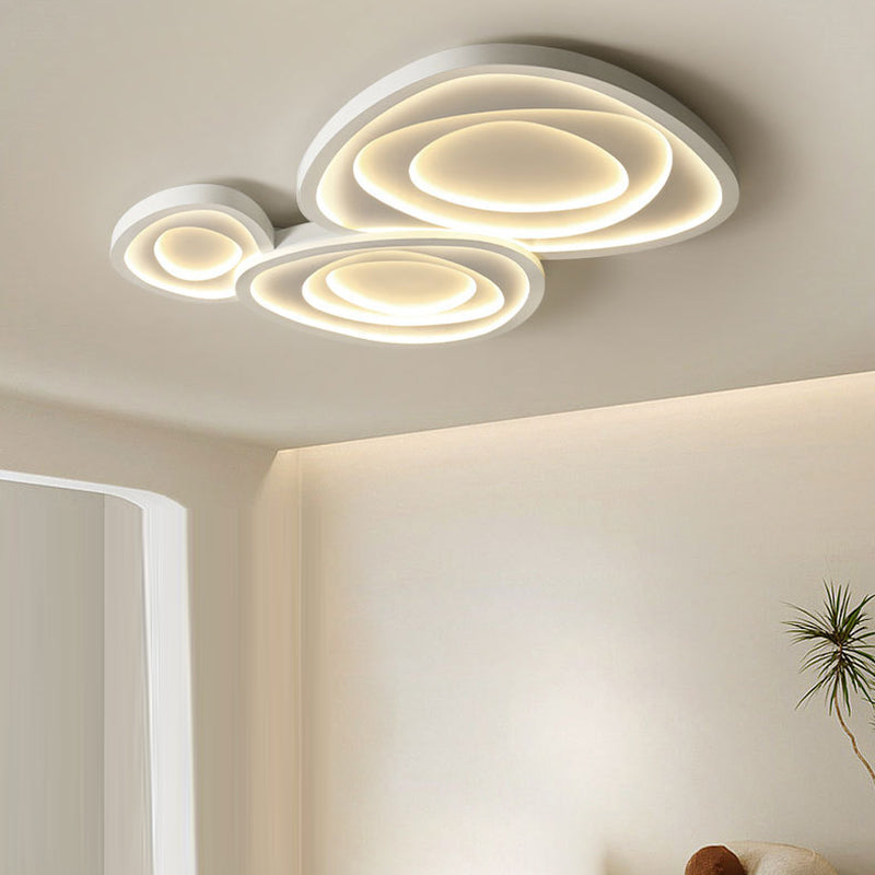Modern Simplicity Triangle Rose Cream Acrylic Iron LED Flush Mount Ceiling Light For Living Room