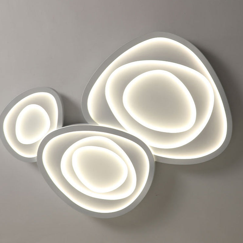 Modern Simplicity Triangle Rose Cream Acrylic Iron LED Flush Mount Ceiling Light For Living Room