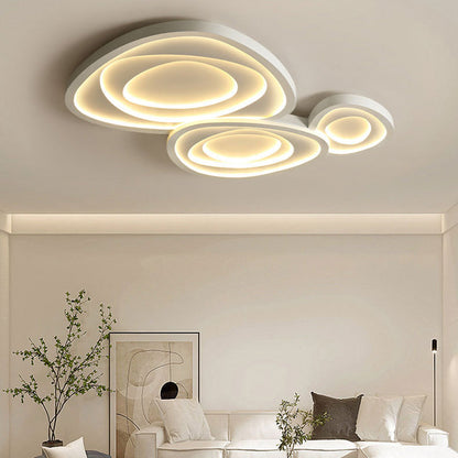 Modern Simplicity Triangle Rose Cream Acrylic Iron LED Flush Mount Ceiling Light For Living Room
