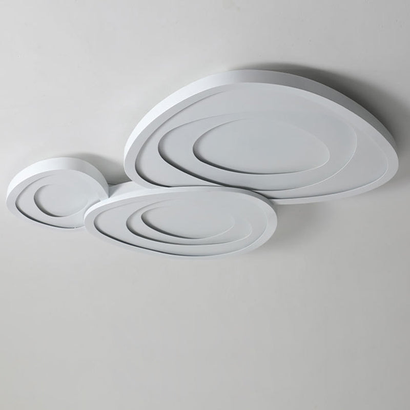 Modern Simplicity Triangle Rose Cream Acrylic Iron LED Flush Mount Ceiling Light For Living Room