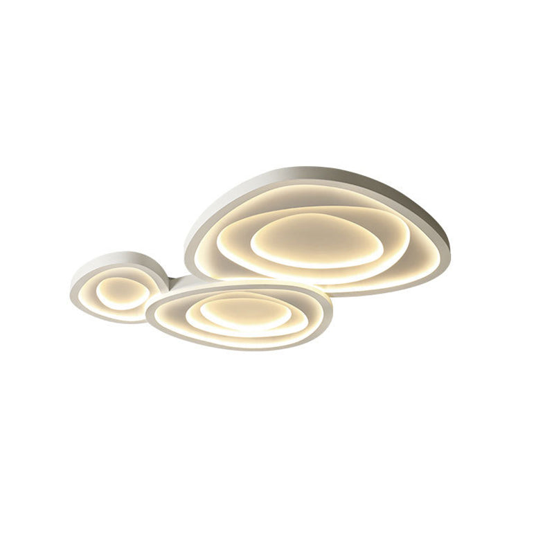 Modern Simplicity Triangle Rose Cream Acrylic Iron LED Flush Mount Ceiling Light For Living Room