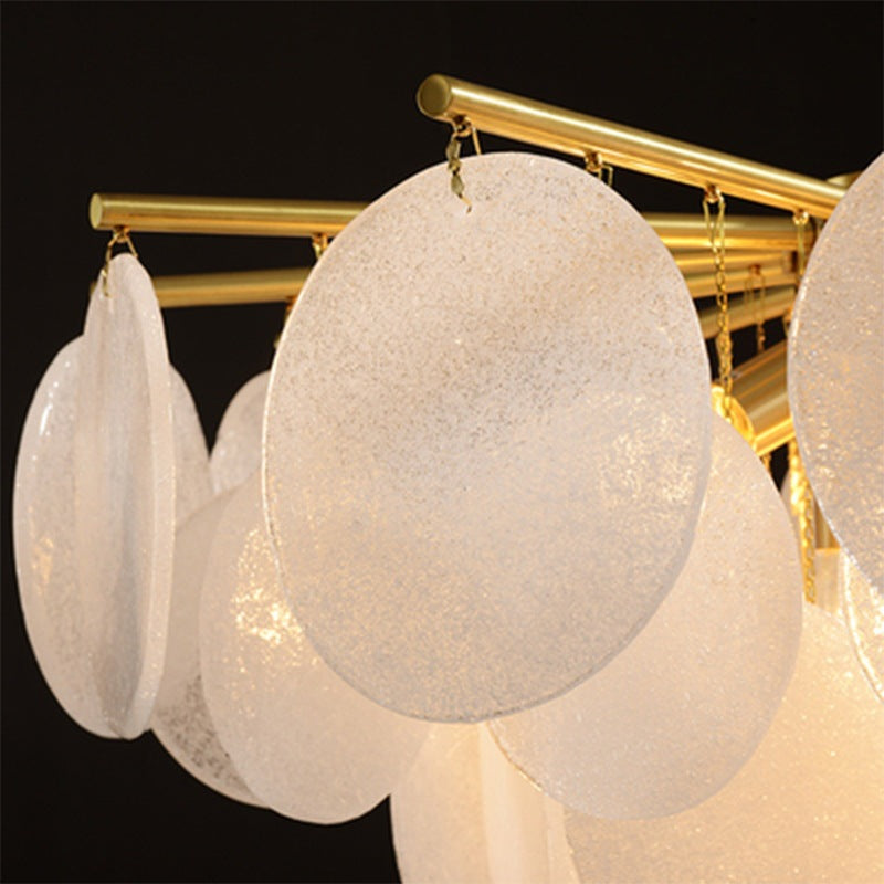 Contemporary Scandinavian Tapered Round Branch Glass Iron 6/8/10 Lights Chandelier For Living Room