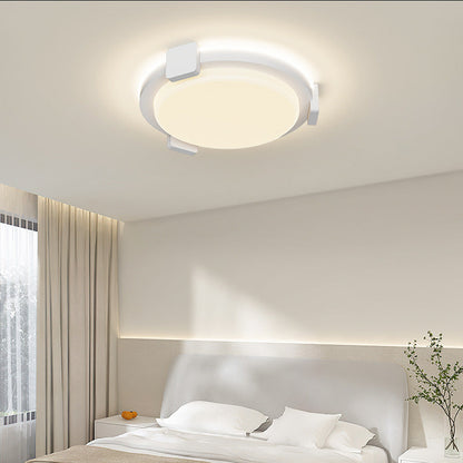 Traditional Chinese Round Square Acrylic Iron LED Flush Mount Ceiling Light For Living Room