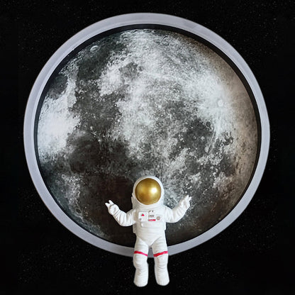 Modern Art Deco Astronaut Starry Night Round PC Aluminum Wall Sconce Lamp For Living Room