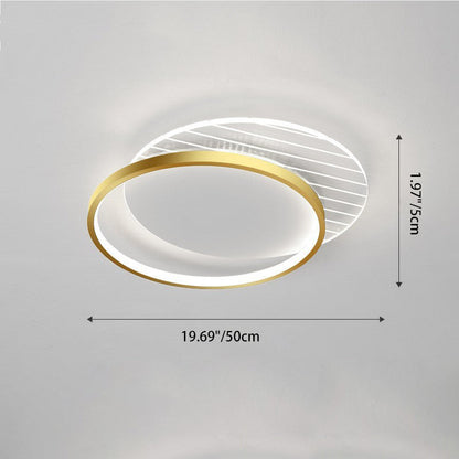 Modern Minimalist Round Square Stacking Acrylic Iron LED Flush Mount Ceiling Light For Living Room