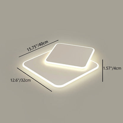 Modern Minimalist Triangle Square Stacked Acrylic Iron LED Flush Mount Ceiling Light For Living Room