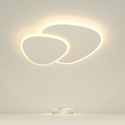 Modern Minimalist Triangle Square Stacked Acrylic Iron LED Flush Mount Ceiling Light For Living Room