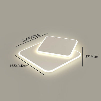 Modern Minimalist Triangle Square Stacked Acrylic Iron LED Flush Mount Ceiling Light For Living Room
