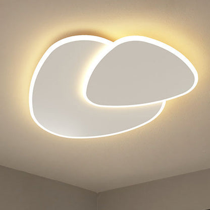 Modern Minimalist Triangle Square Stacked Acrylic Iron LED Flush Mount Ceiling Light For Living Room