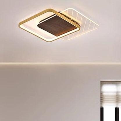 Contemporary Scandinavian Round Ring Square Acrylic Iron LED Flush Mount Ceiling Light For Living Room