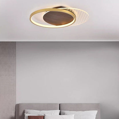 Contemporary Scandinavian Round Ring Square Acrylic Iron LED Flush Mount Ceiling Light For Living Room
