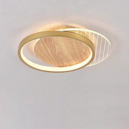 Contemporary Scandinavian Round Ring Square Acrylic Iron LED Flush Mount Ceiling Light For Living Room