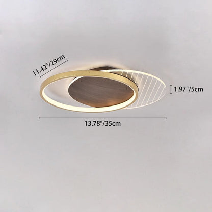 Contemporary Scandinavian Round Ring Square Acrylic Iron LED Flush Mount Ceiling Light For Living Room