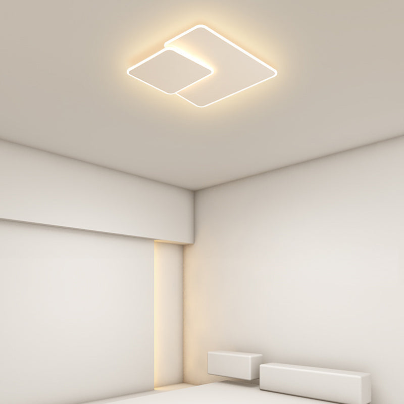 Modern Simplicity Square Stacked Acrylic Iron LED Flush Mount Ceiling Light For Living Room