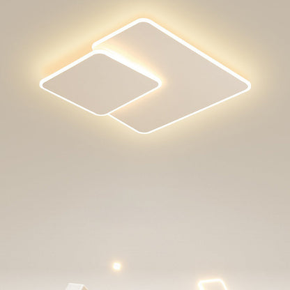 Modern Simplicity Square Stacked Acrylic Iron LED Flush Mount Ceiling Light For Living Room