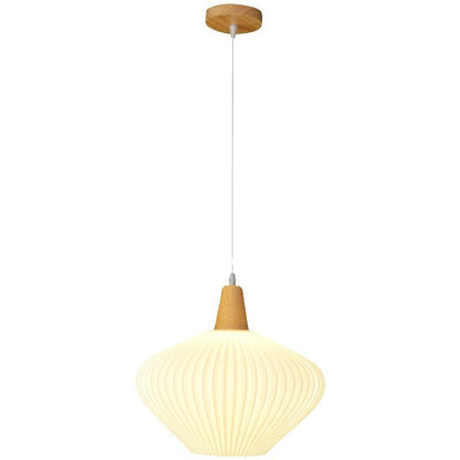 Traditional Chinese Lantern Origami Round Eco-friendly PLA Wood Metal 1-Light Pendant Light For Living Room