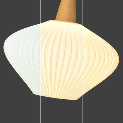 Traditional Chinese Lantern Origami Round Eco-friendly PLA Wood Metal 1-Light Pendant Light For Living Room