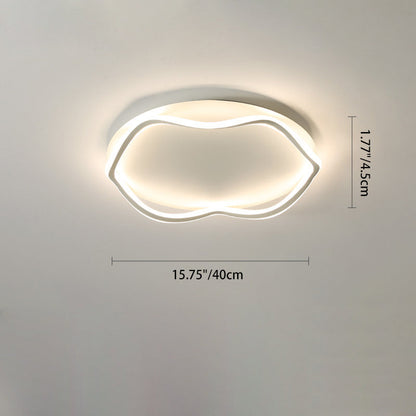 Modern Minimalist Wave Round Silicone Iron Aluminum LED Flush Mount Ceiling Light For Living Room