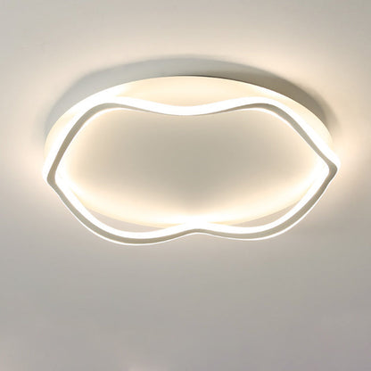 Modern Minimalist Wave Round Silicone Iron Aluminum LED Flush Mount Ceiling Light For Living Room