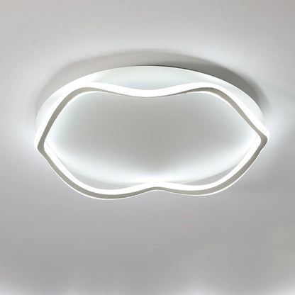 Modern Minimalist Wave Round Silicone Iron Aluminum LED Flush Mount Ceiling Light For Living Room