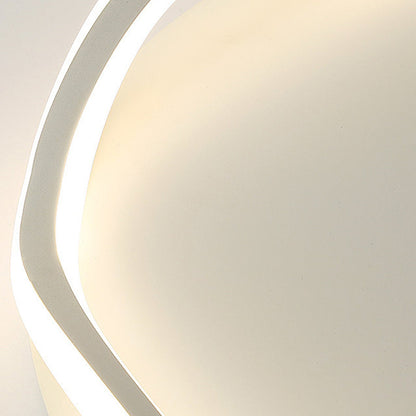 Modern Minimalist Wave Round Silicone Iron Aluminum LED Flush Mount Ceiling Light For Living Room