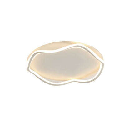 Modern Minimalist Wave Round Silicone Iron Aluminum LED Flush Mount Ceiling Light For Living Room