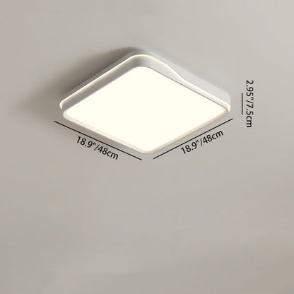 Modern Simplicity Round Square Rectangle Acrylic Iron LED Flush Mount Ceiling Light For Living Room