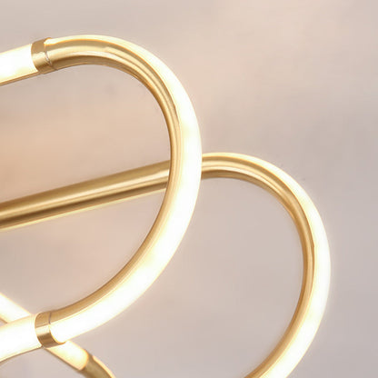 مصباح سقف LED دائري من الأكريليك والنحاس بتصميم إسكندنافي معاصر، نصف مسطح، لغرفة المعيشة