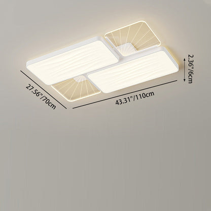 Modern Minimalist Rectangle Square Round Triangle Acrylic Iron LED Flush Mount Ceiling Light For Living Room