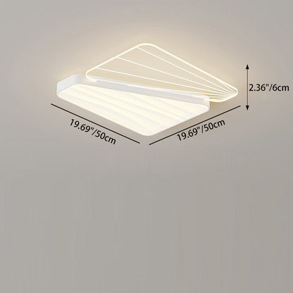 Modern Minimalist Rectangle Square Round Triangle Acrylic Iron LED Flush Mount Ceiling Light For Living Room