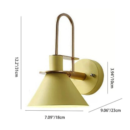 Contemporary Scandinavian Scalloped Curved Round Iron 1-Light Wall Sconce Lamp For Living Room