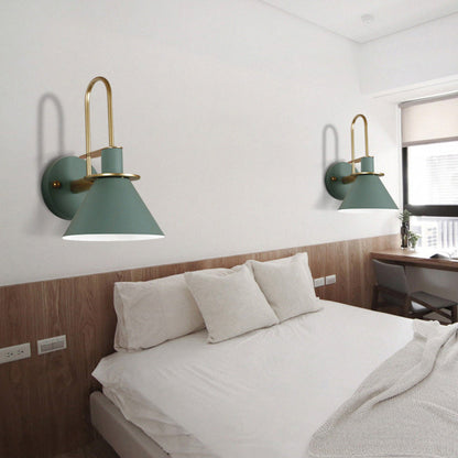 Contemporary Scandinavian Scalloped Curved Round Iron 1-Light Wall Sconce Lamp For Living Room