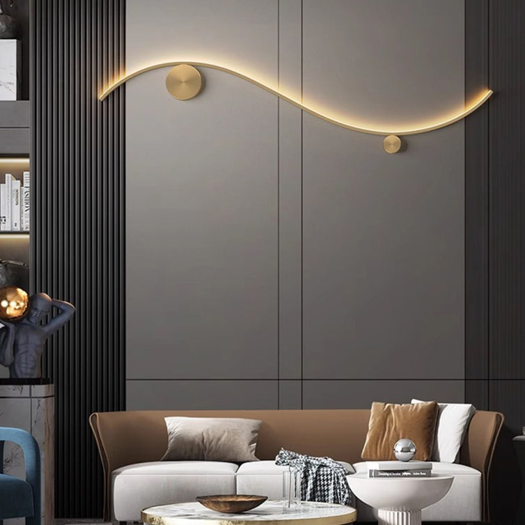 مصباح حائط LED دائري مموج من النحاس والسيليكون بتصميم عصري بسيط للممر 