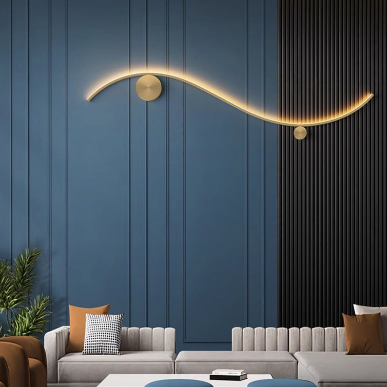 مصباح حائط LED دائري مموج من النحاس والسيليكون بتصميم عصري بسيط للممر 