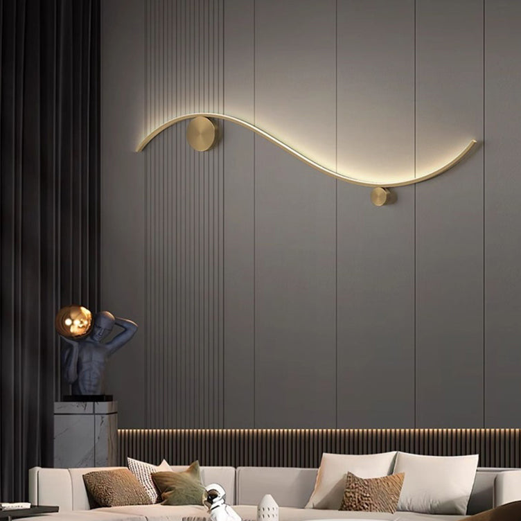 مصباح حائط LED دائري مموج من النحاس والسيليكون بتصميم عصري بسيط للممر 