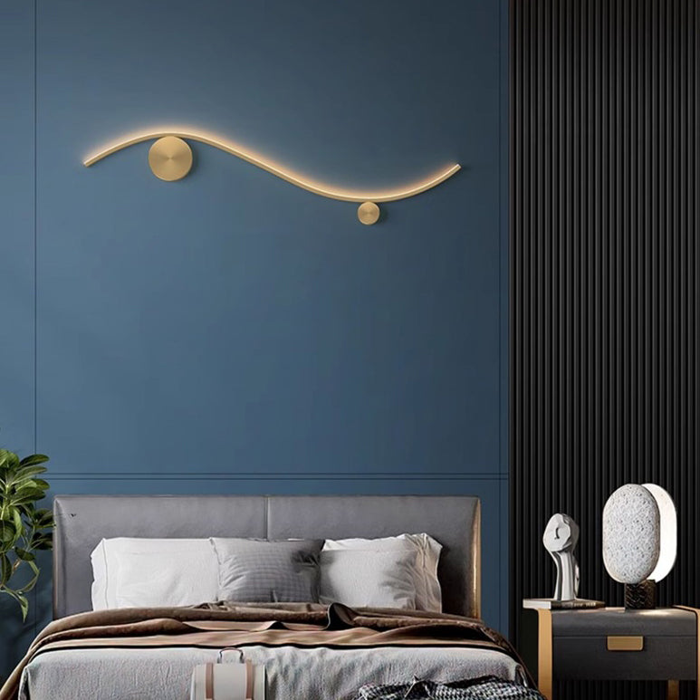 مصباح حائط LED دائري مموج من النحاس والسيليكون بتصميم عصري بسيط للممر 
