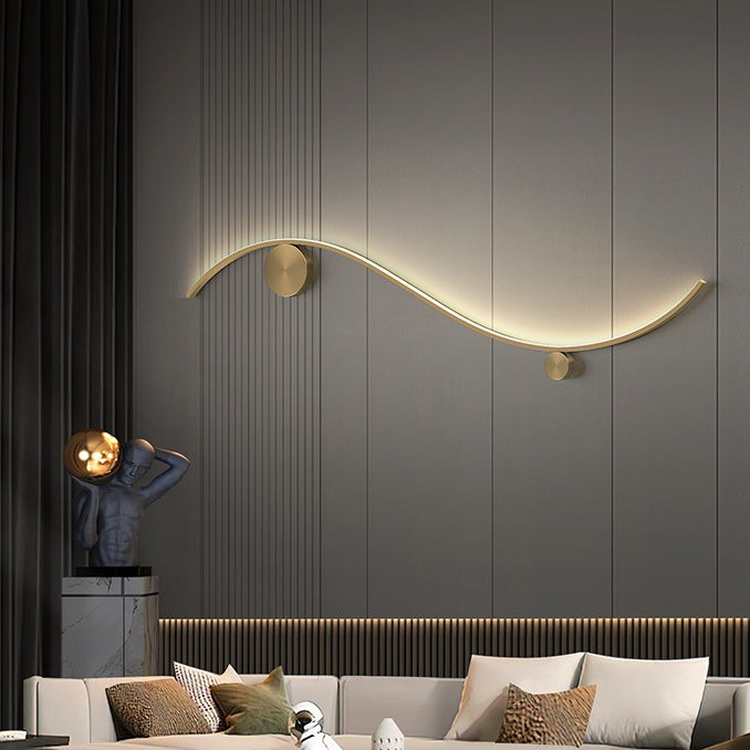 مصباح حائط LED دائري مموج من النحاس والسيليكون بتصميم عصري بسيط للممر 