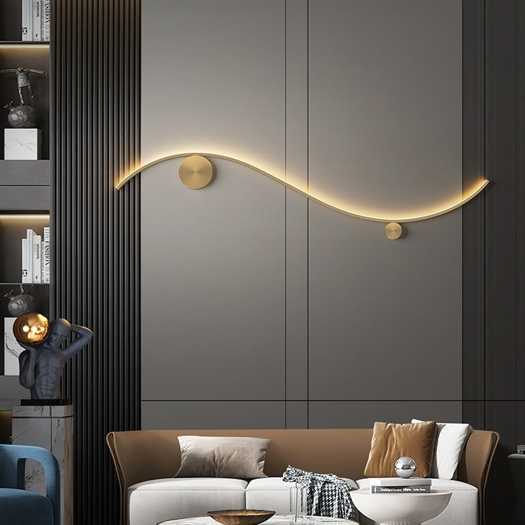 مصباح حائط LED دائري مموج من النحاس والسيليكون بتصميم عصري بسيط للممر 