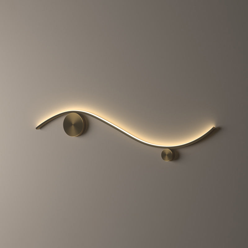 مصباح حائط LED دائري مموج من النحاس والسيليكون بتصميم عصري بسيط للممر 